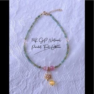 14K GP Peridot Foot Chain A-9